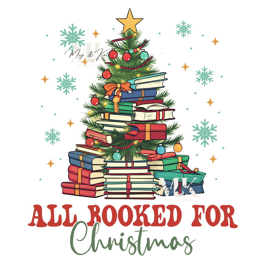 All Booked for Christmas DTF Transfer
