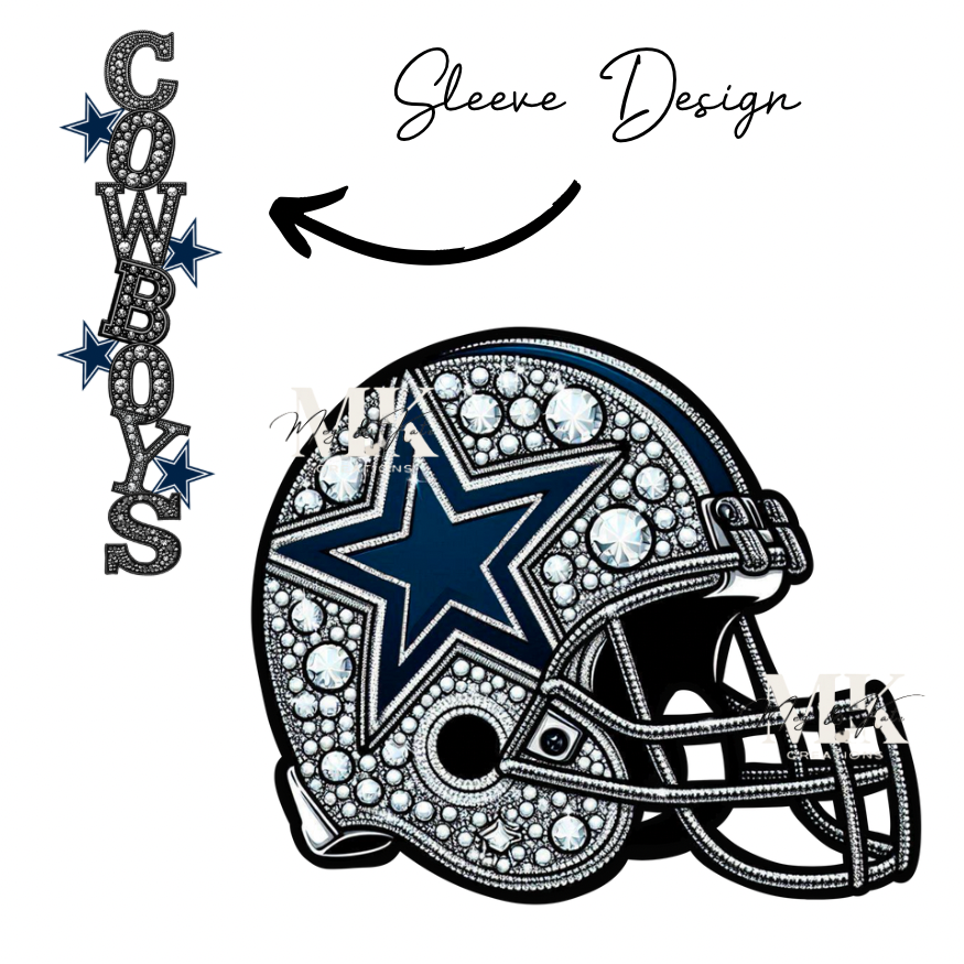 Cowboys rhinestone w/ sleeve DTF TRANSFER