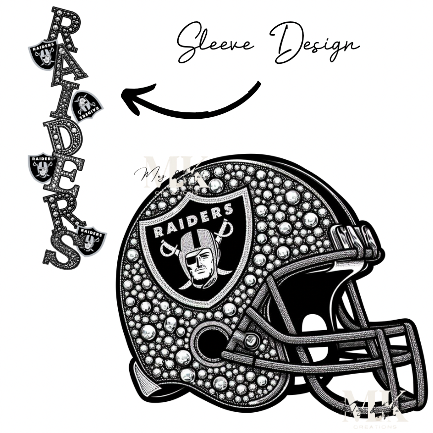 Raiders rhinestone w/ sleeve DTF TRANSFER