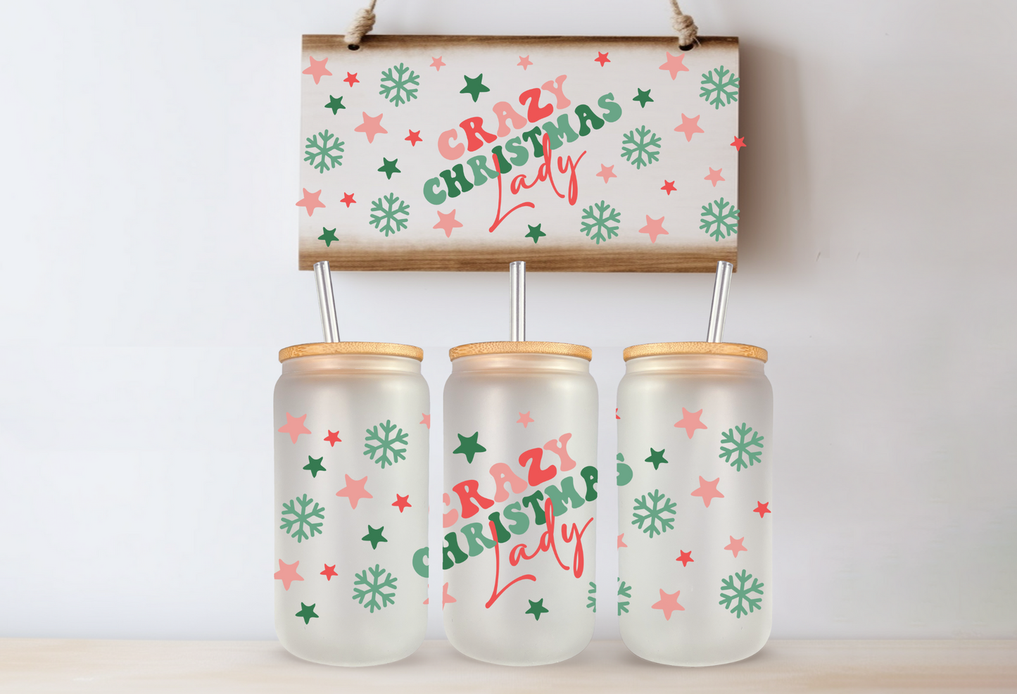 Crazy Christmas Lady Libby Glass