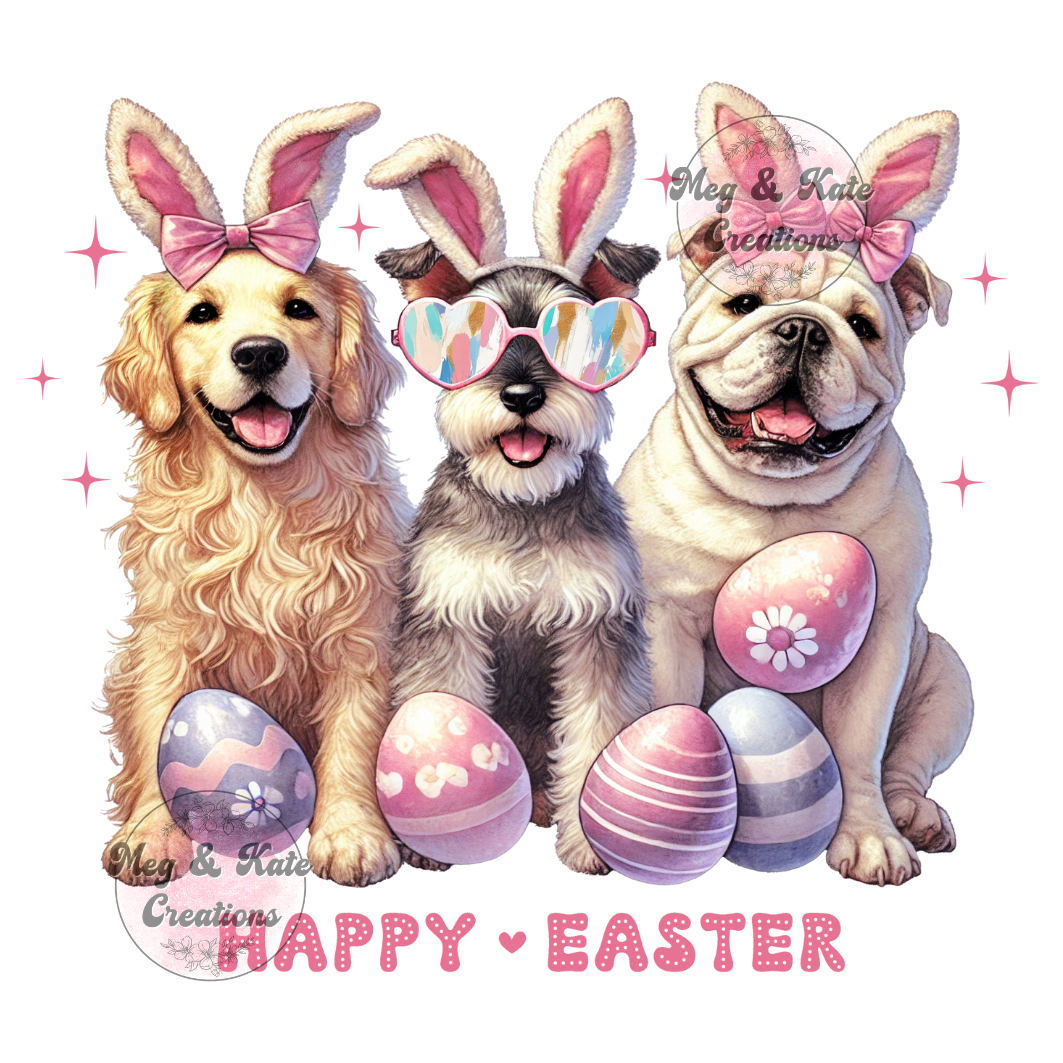 Happy Easter Dogs DTF TRANSFER