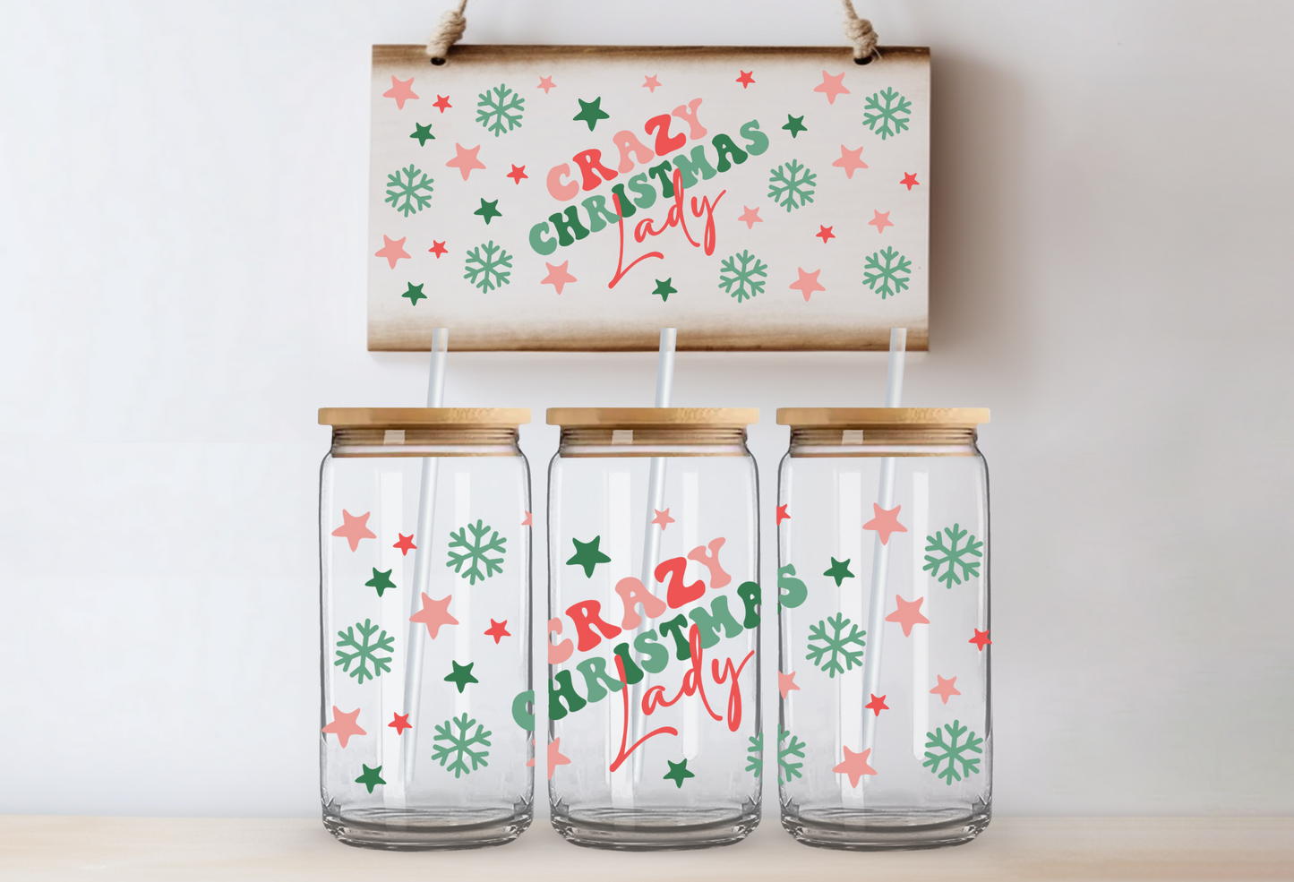 Crazy Christmas Lady Libby Glass