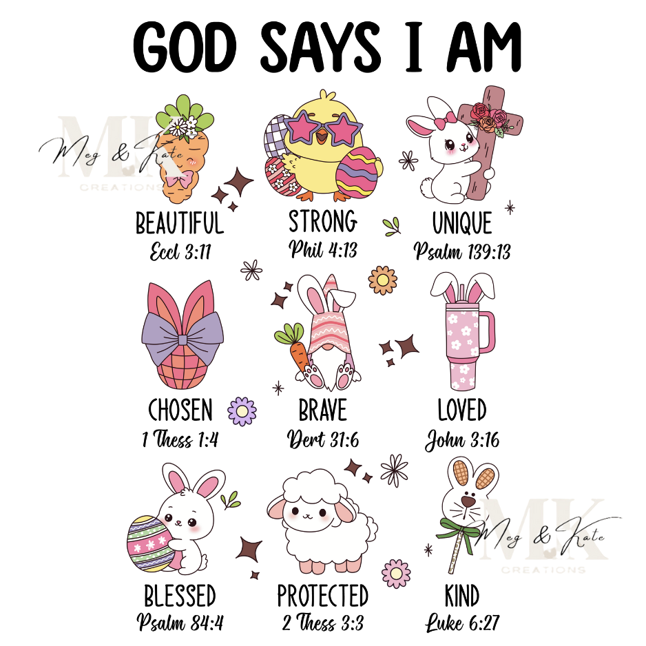 God Says I Am DTF TRANSFER