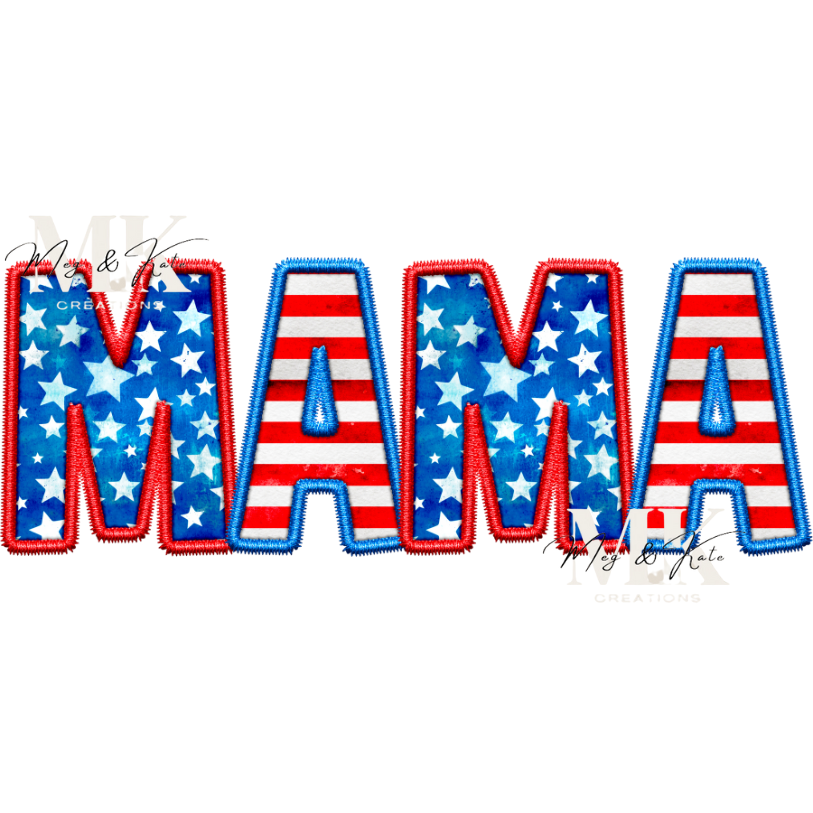Red White & Blue Mama DTF TRANSFER