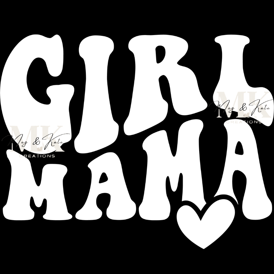 Girl Mama in White DTF TRANSFER