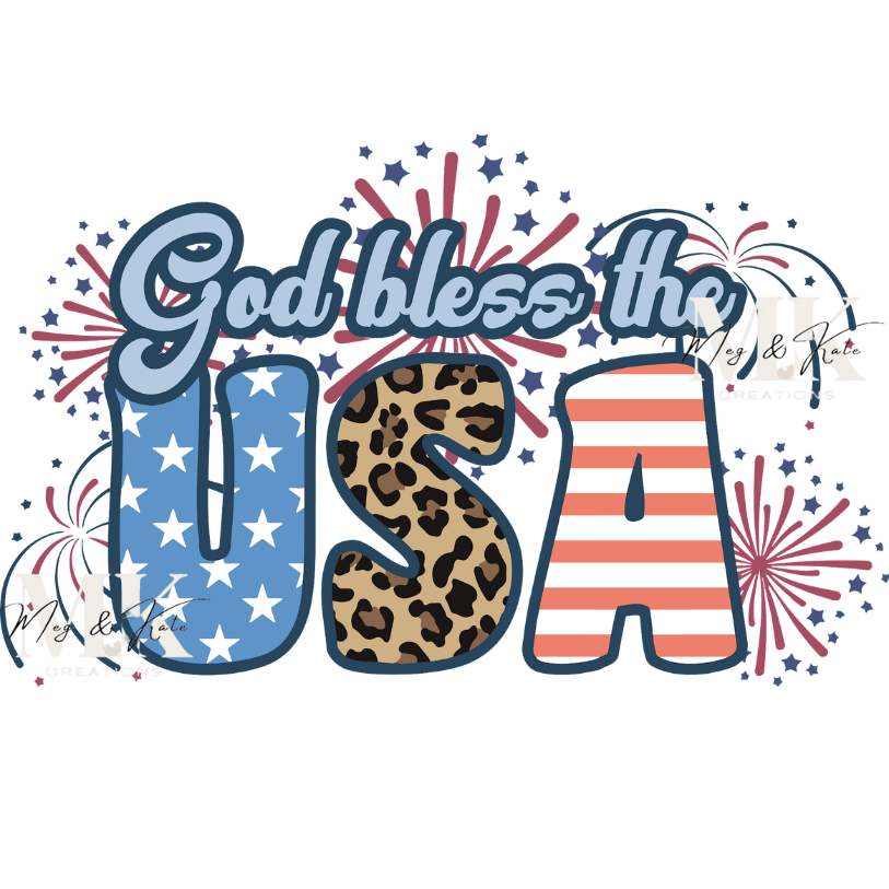 God Bless the USA DTF TRANSFER