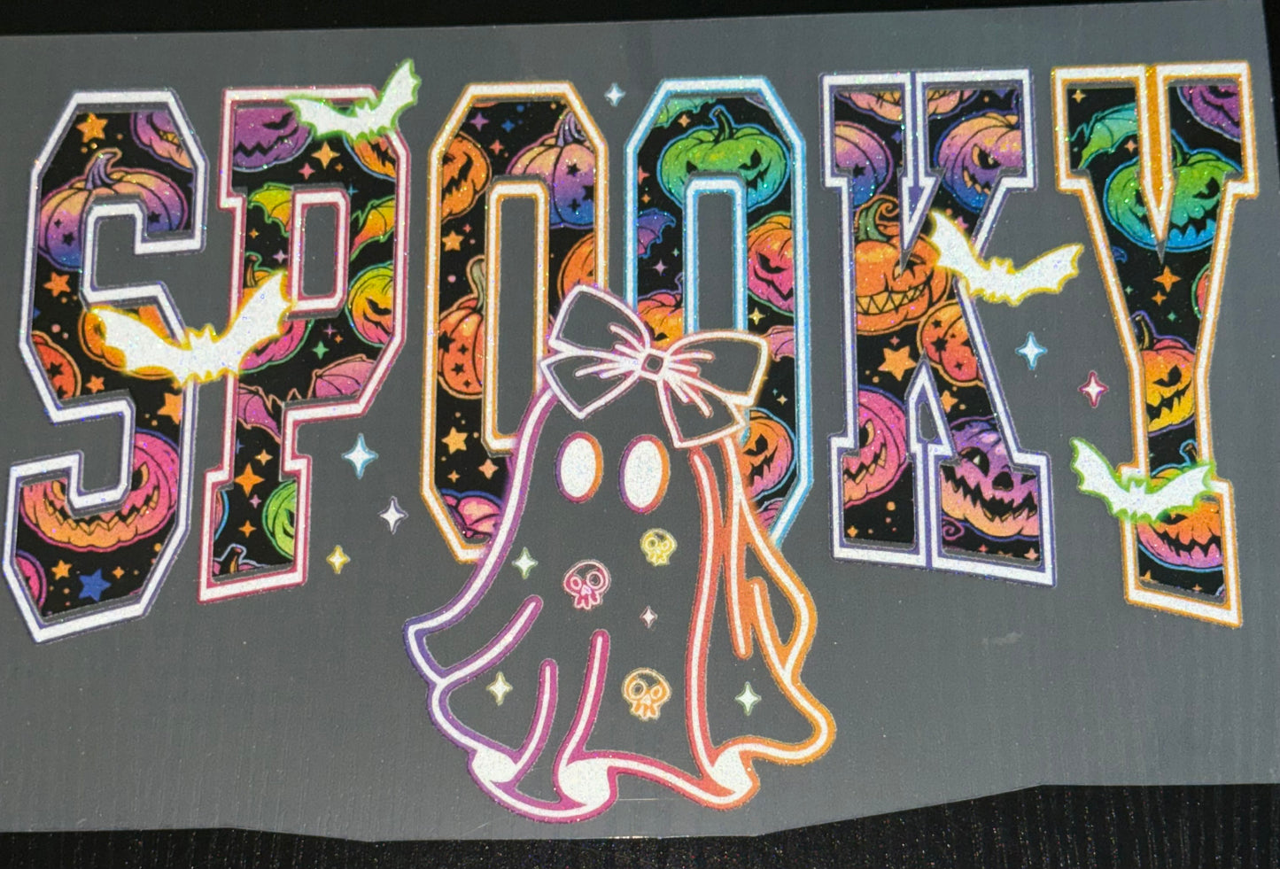 Neon Spooky Glitter Screen Print