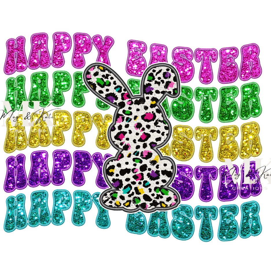 Happy Easter #2 FAUX Sequins DTF TRANSFER