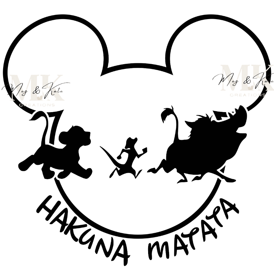 Hakuna Matata Mickey Head (Black) DTF TRANSFER