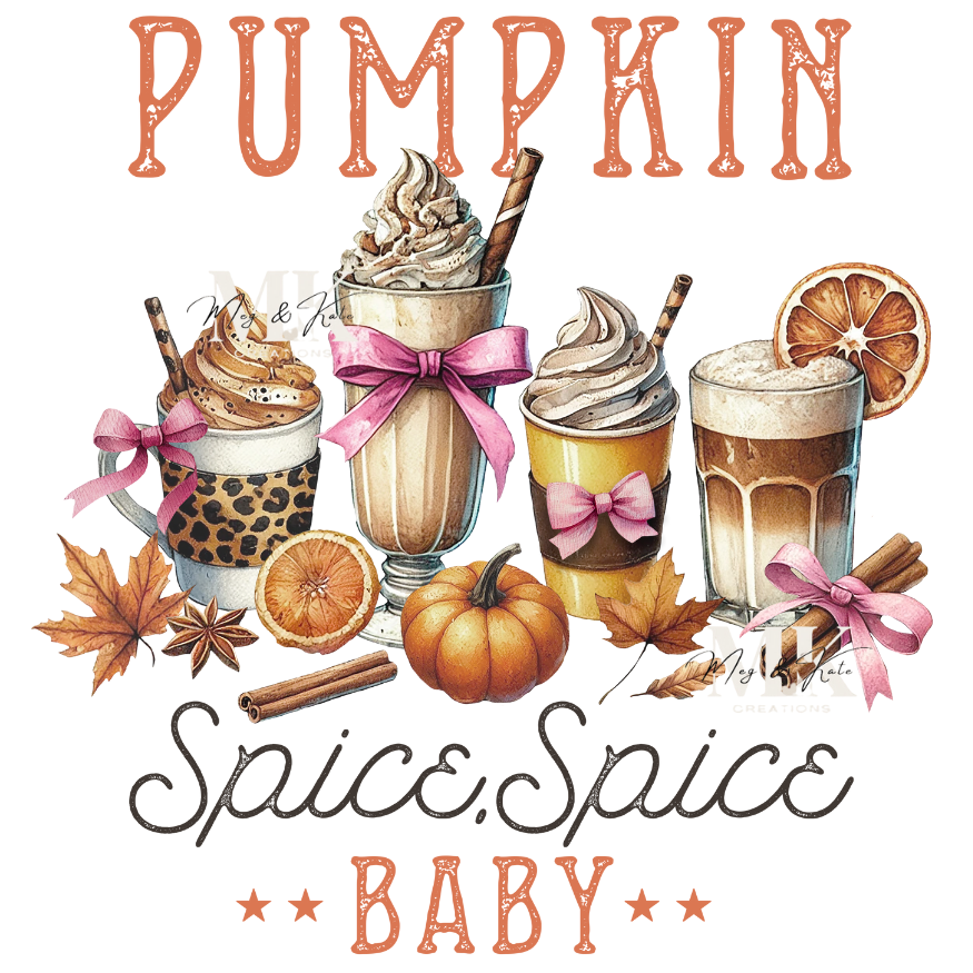 Pumpkin Spice Baby DTF Transferb