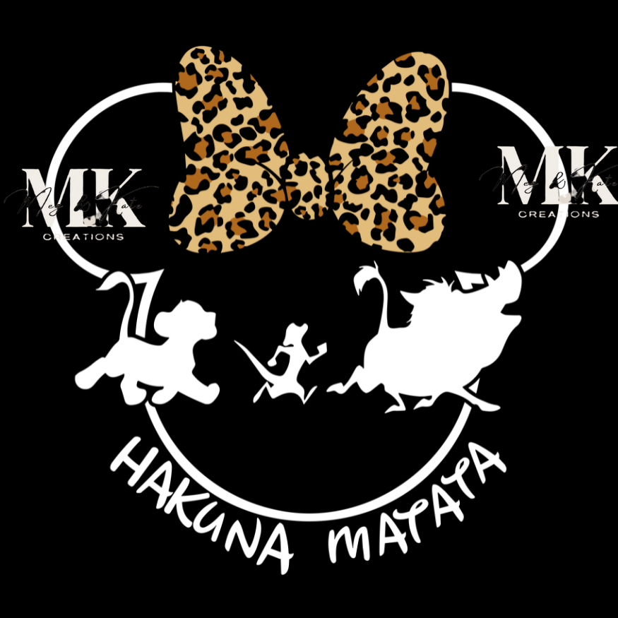 Hakuna Matata Minnie Head (White) DTF TRANSFER