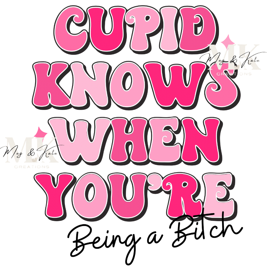 Cupid Knows When You're Being a Bitch DTF TRANSFER