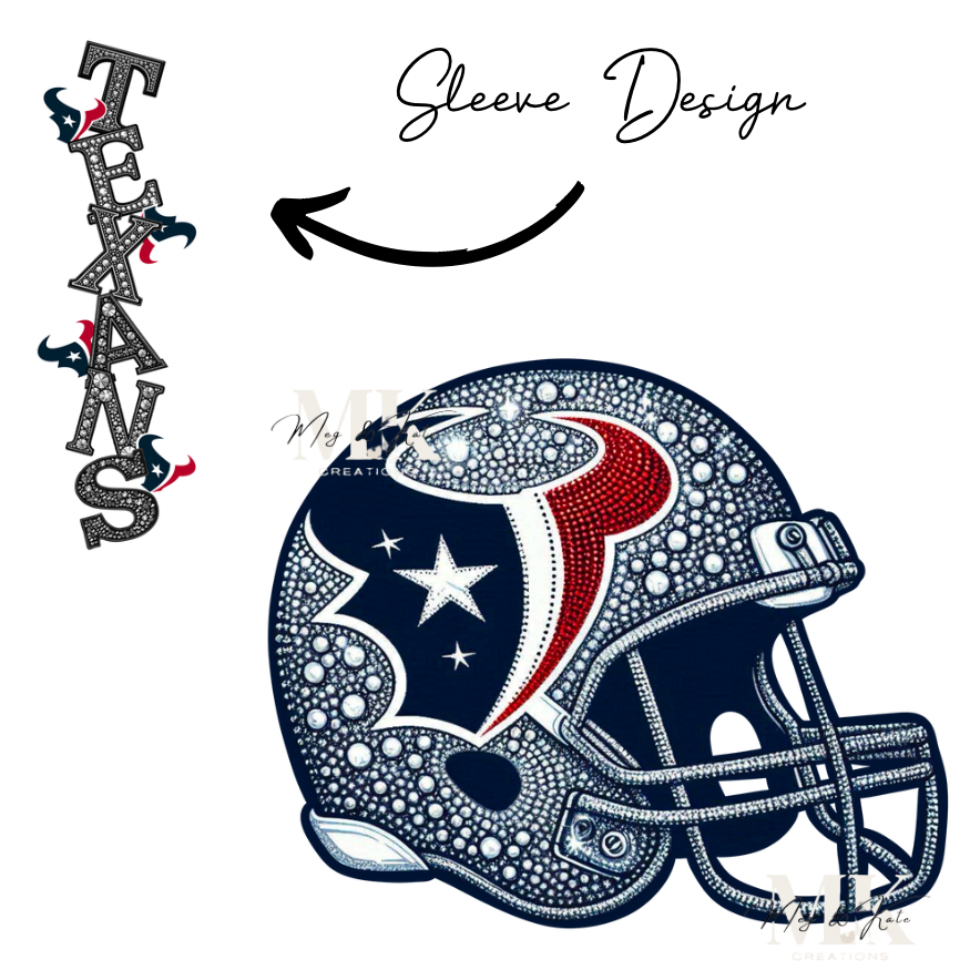 Texans rhinestone w/ sleeve DTF TRANSFER