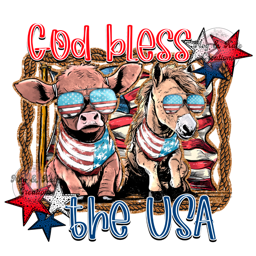 God Bless The USA DTF TRANSFER