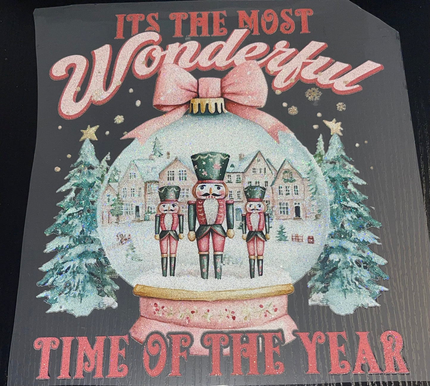 Nutcracker Snowglobe Glitter Screen Print
