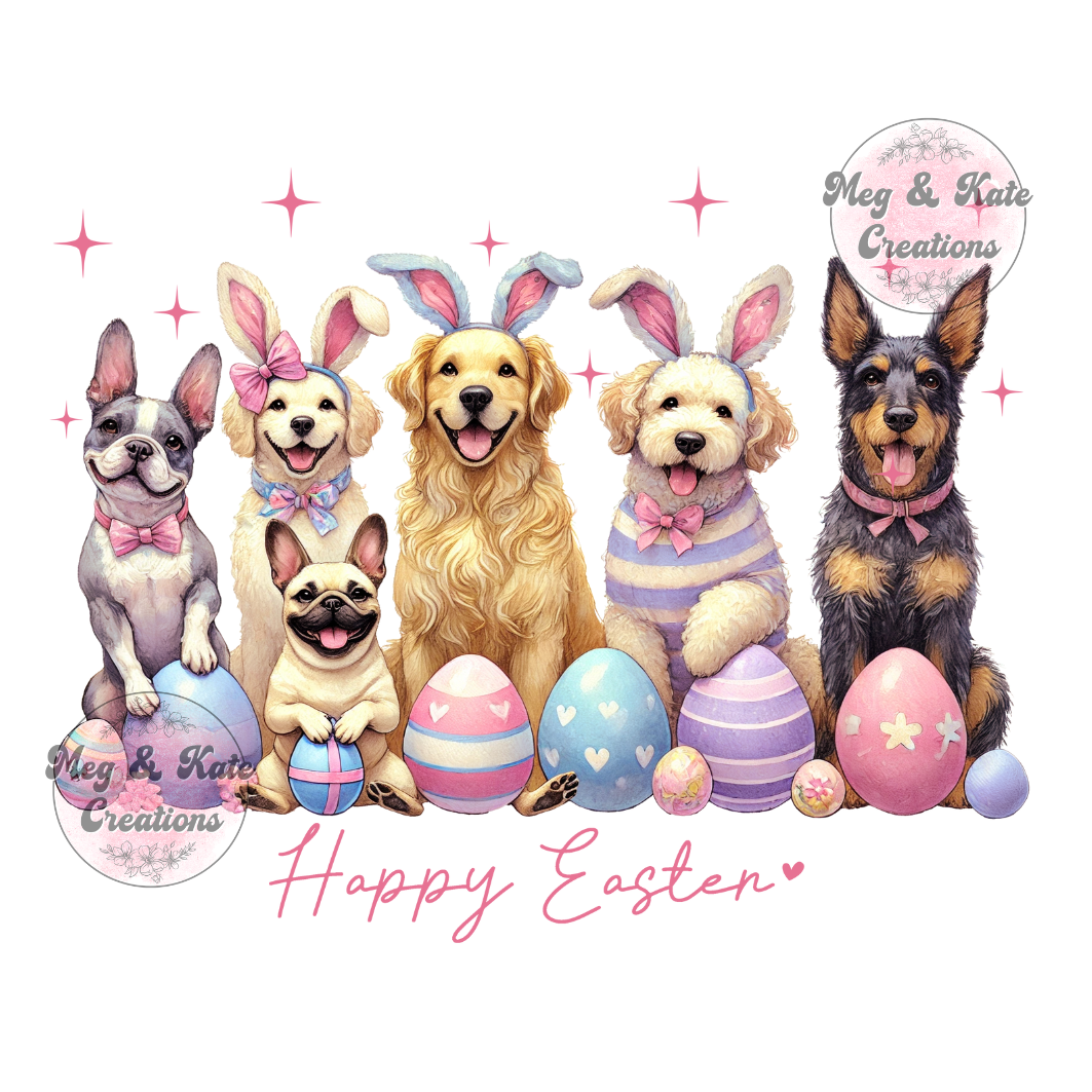 Happy Easter Dogs DTF TRANSFER