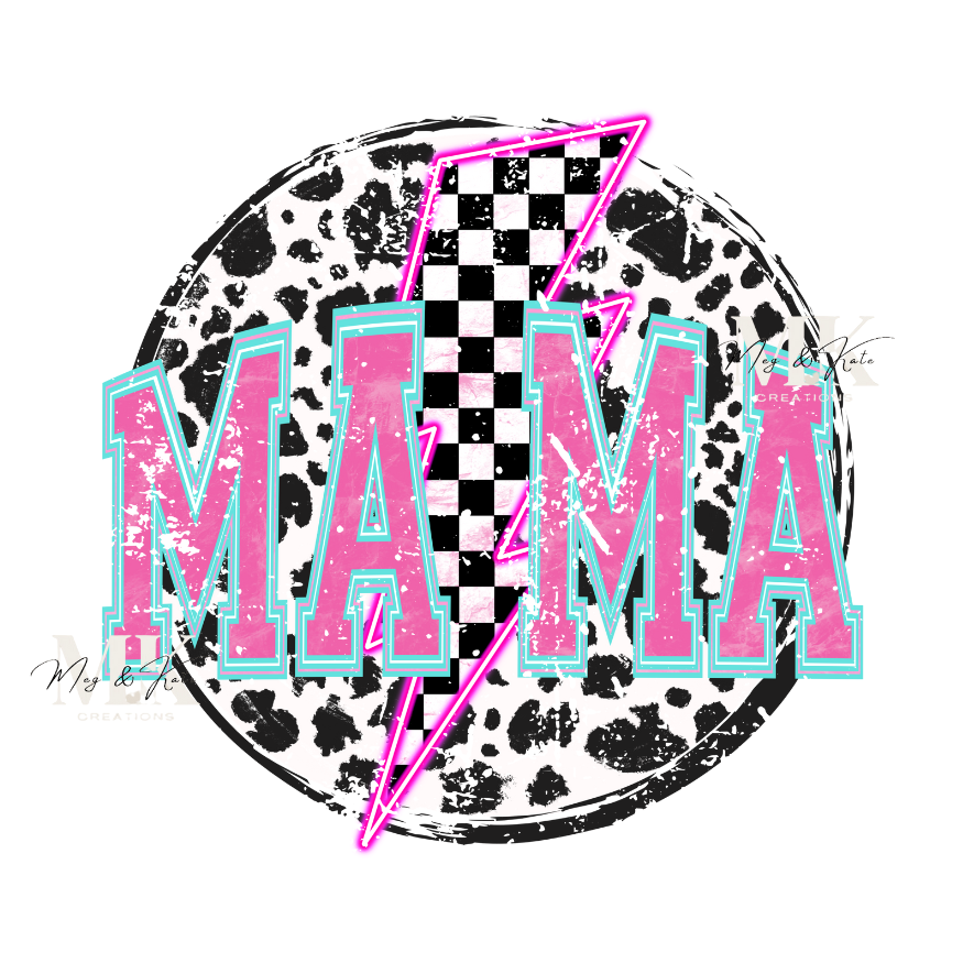Mama Pink Lightning DTF TRANSFER