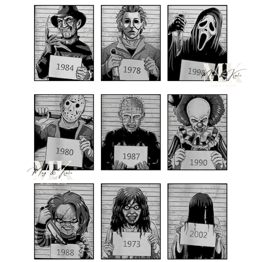 Horror Mugshots DTF TRANSFER