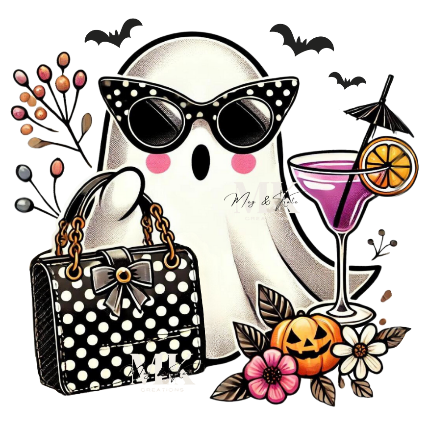 Ghost with Cocktail DTF Transfer