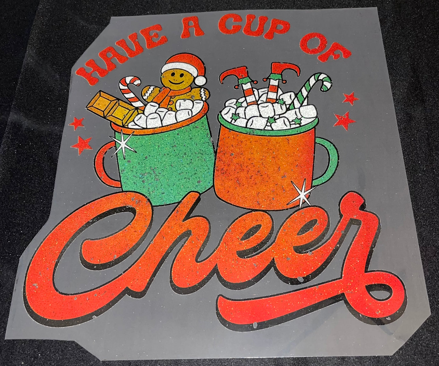 Cup of Cheer Glitter Screen Print