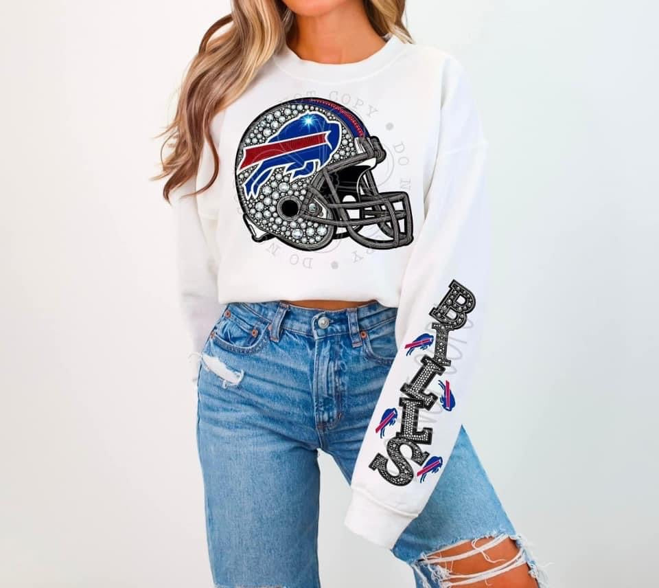 Bills helmet rhinestone w/ sleeve