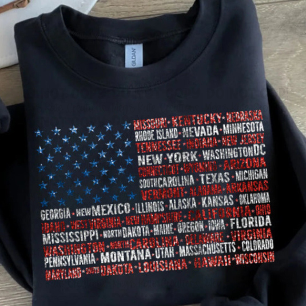 *PREORDER* USA Flag Glitter Screen Print