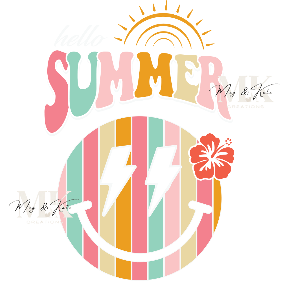 Summer Smiley DTF TRANSFER
