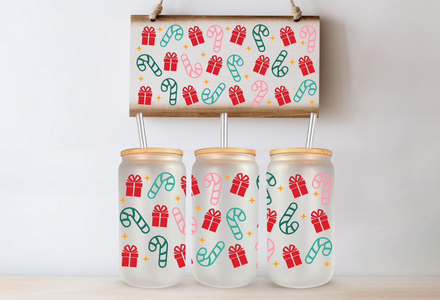 Presents & Candy Canes Libby Glass