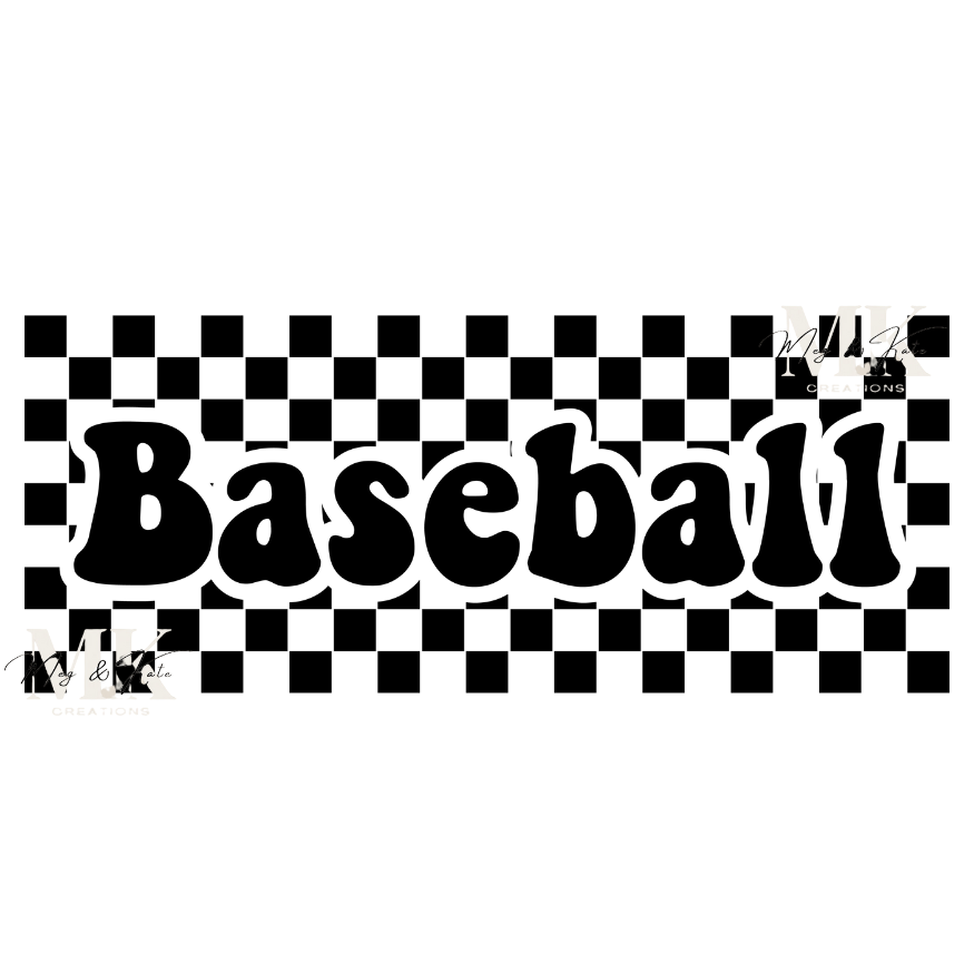 Baseball Checkered DTF TRANSFER