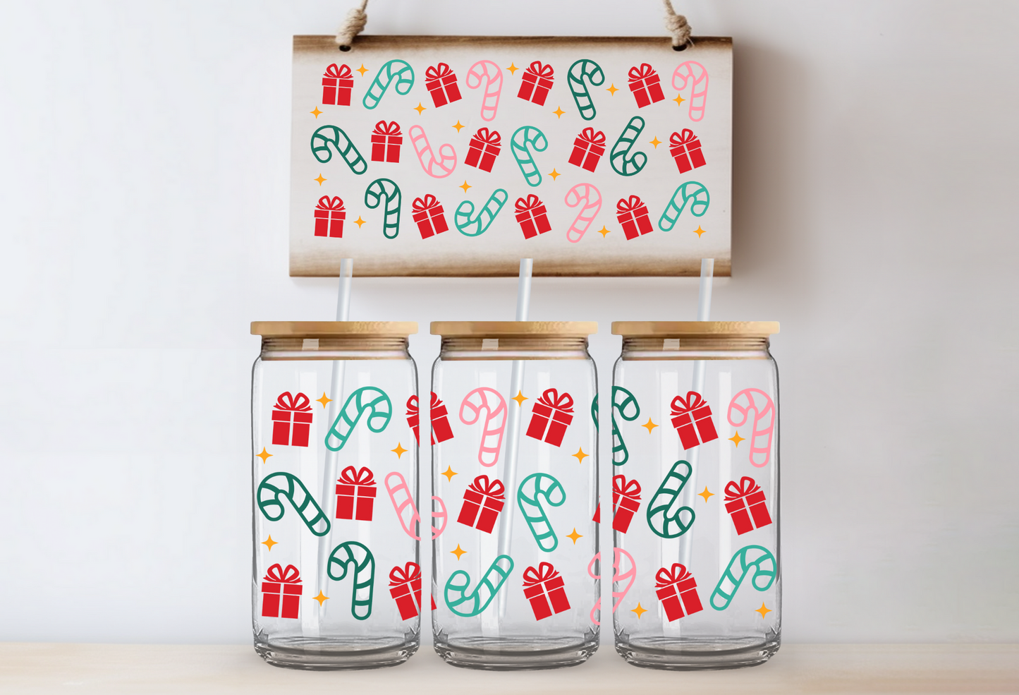Presents & Candy Canes Libby Glass