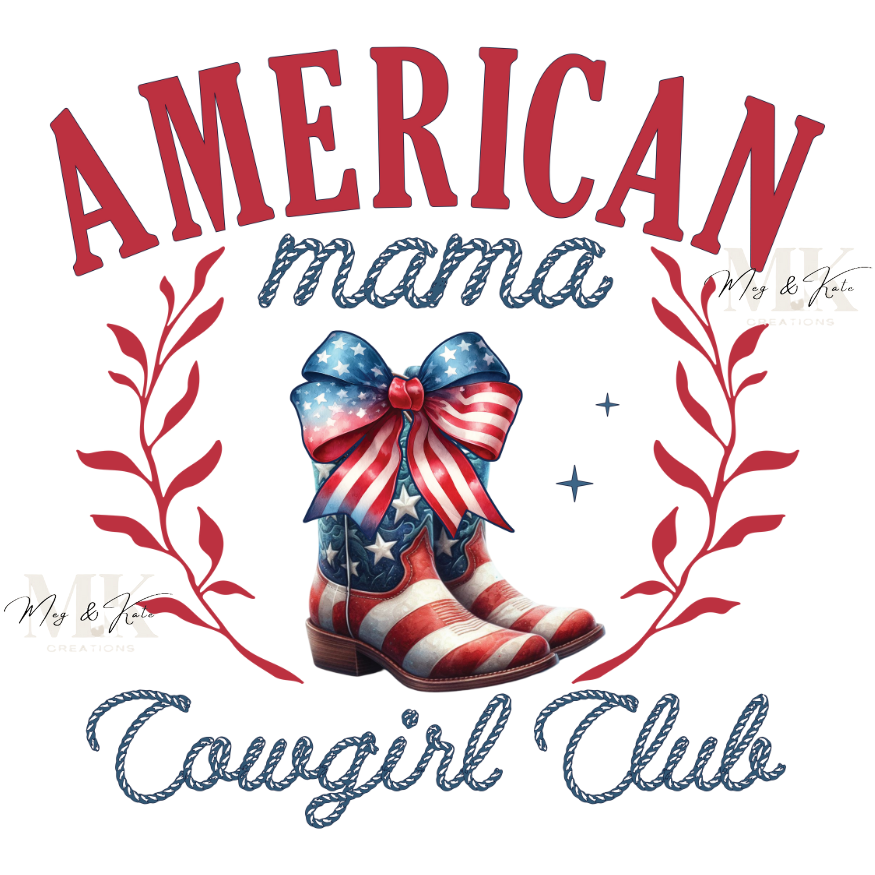 American Mama Cowgirl Club DTF TRANSFER