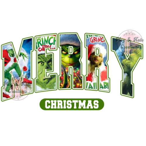 Green Man Merry Christmas DTF TRANSFER