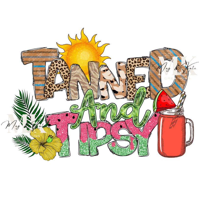 Tanned and Tipsy #2 DTF TRANSFER