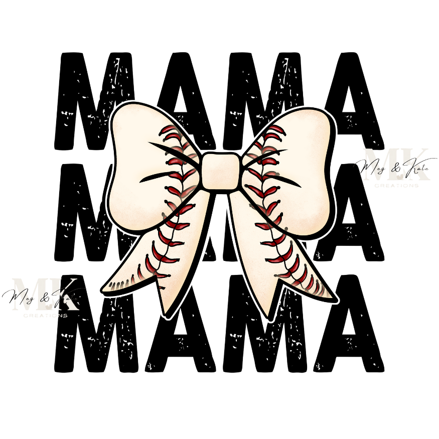 Mama Baseball Bow DTF TRANSFER