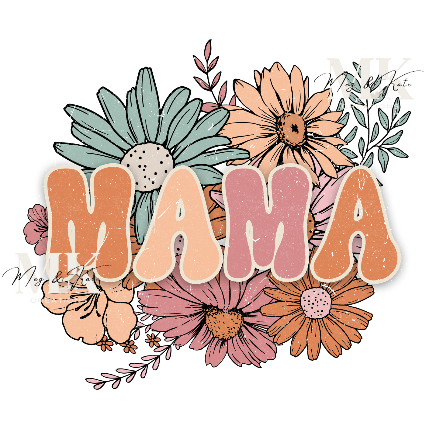 Mama with Flowers DTF TRANSFER