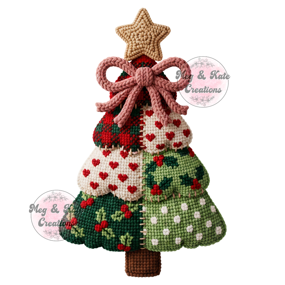 Faux Yarn Christmas Tree DTF TRANSFER