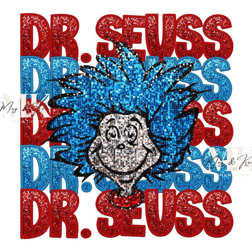 SEUSS FAUX Glitter DTF TRANSFER