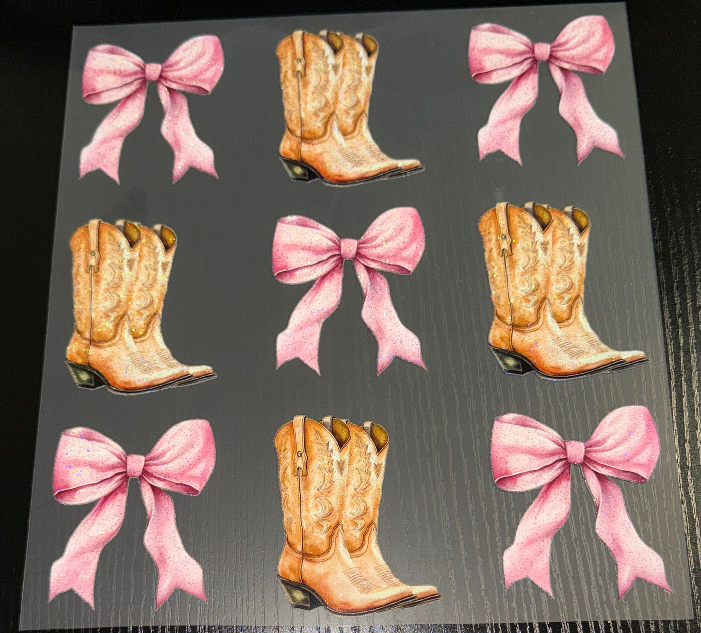 Boots and Bows Glitter Screen Print