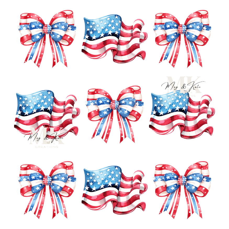 Flags and Bows DTF TRANSFER