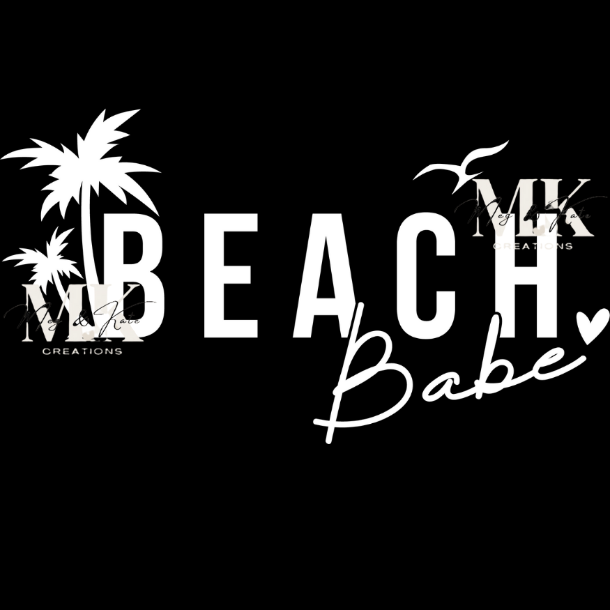 Beach Babe in White DTF TRANSFER