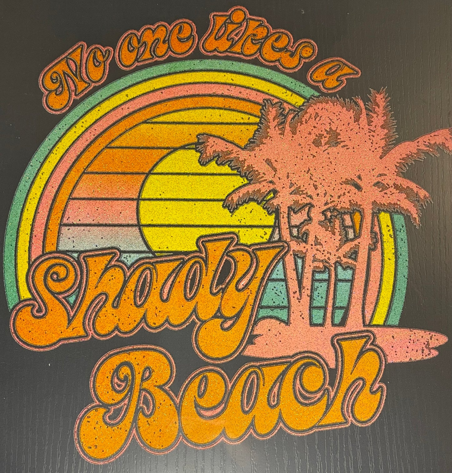 Shady Beach Glitter Screen Print