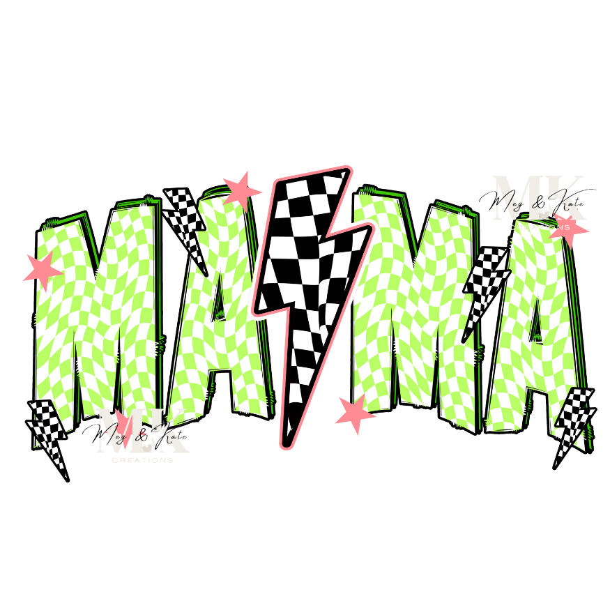 Neon Green Mama DTF TRANSFER