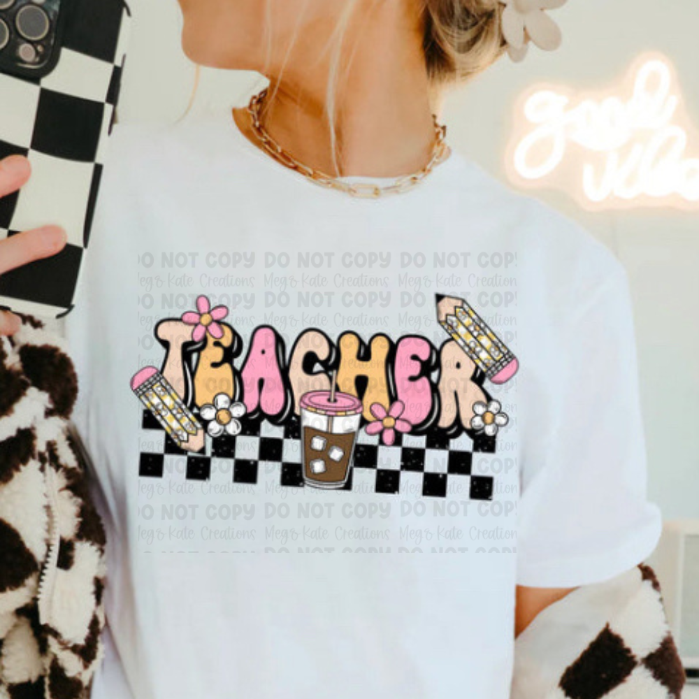*PREORDER* Retro Teacher Glitter Screen Print