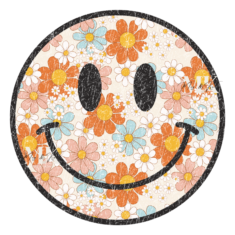 Retro Flower Face DTF TRANSFER