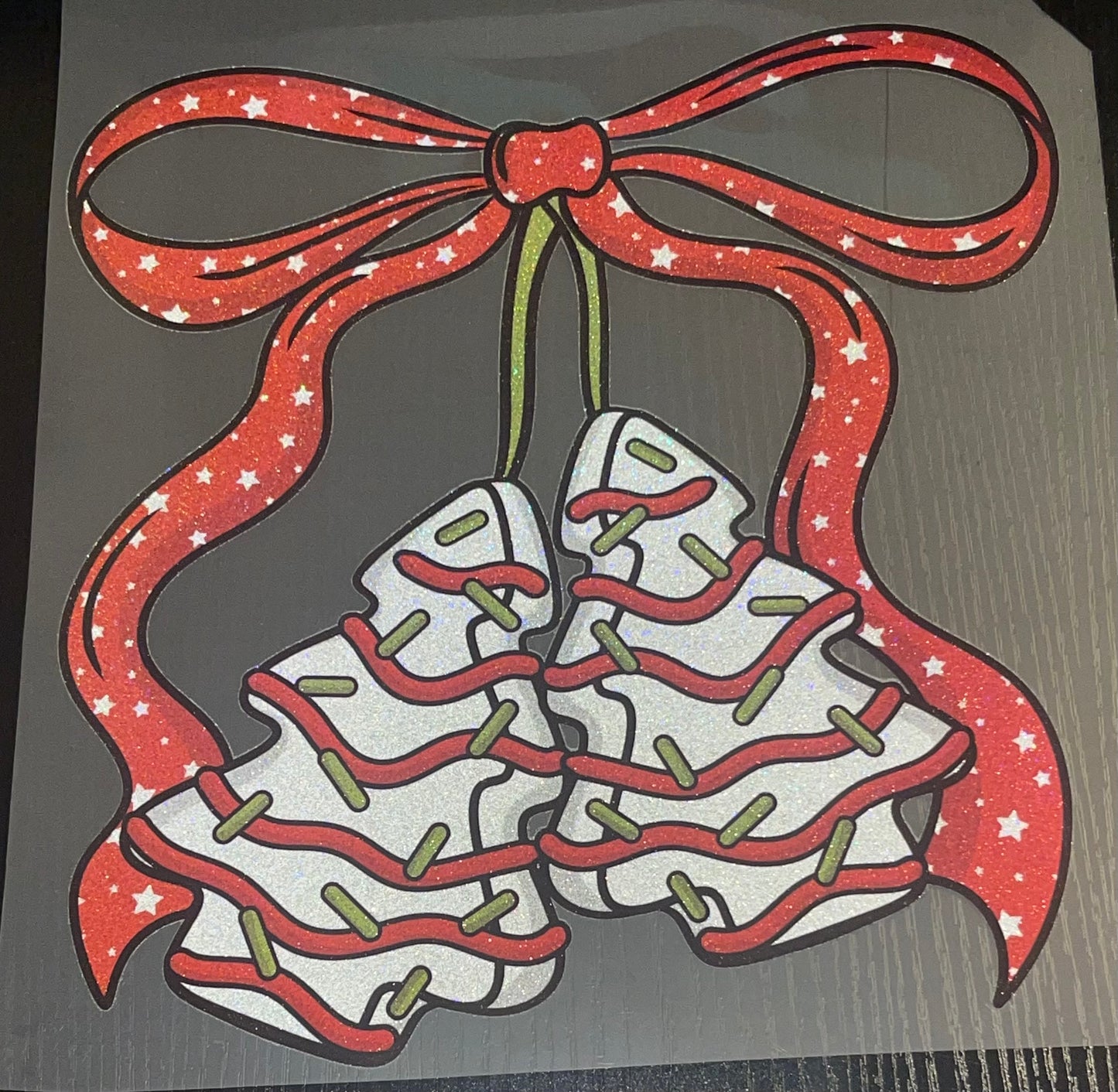 Tree Cake Cherries Glitter Screen Print