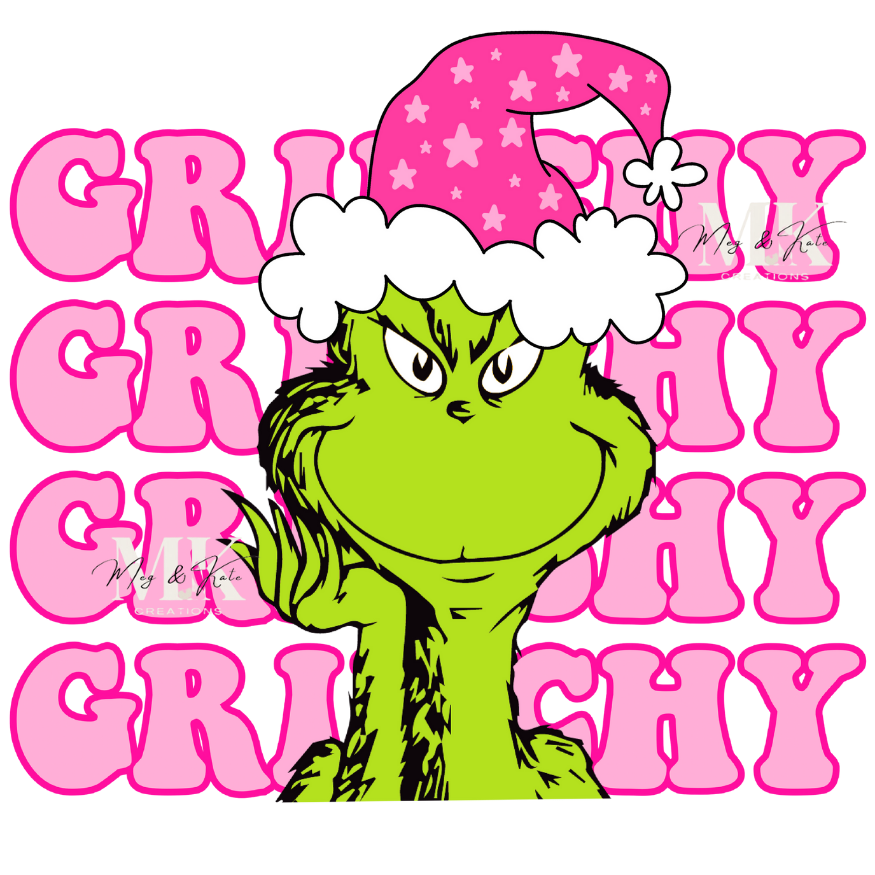 Pink Grinchy DTF TRANSFER
