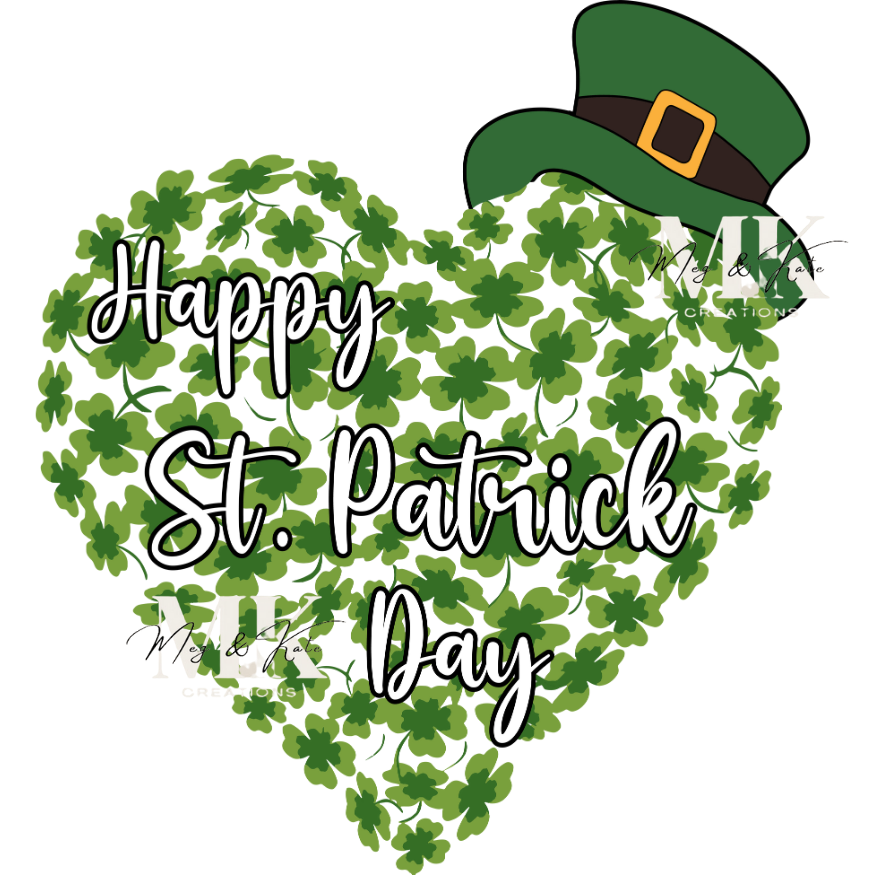Happy St. Patrick Day Heart DTF TRANSFER