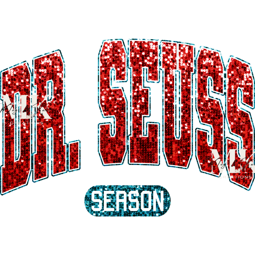 SEUSS Season FAUX SequinDTF TRANSFER