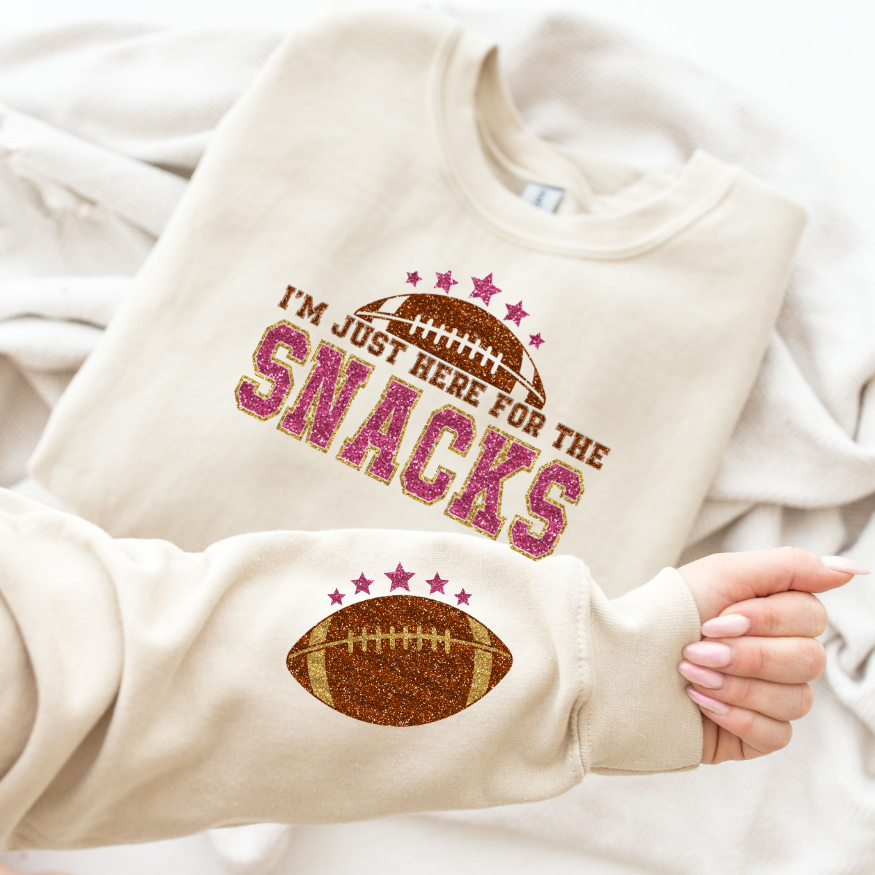 I'm Just Here for the Snacks FAUX GLITTER