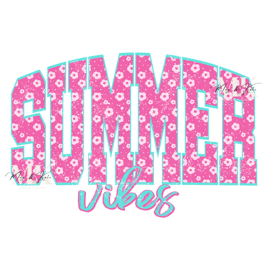 Pink Summer Vibes DTF TRANSFER